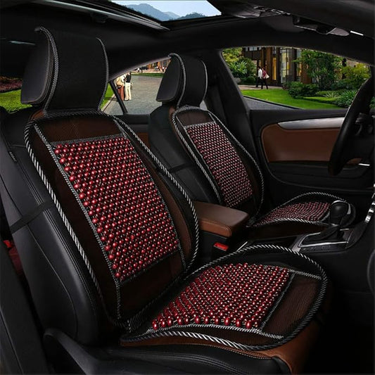 Wood Bead Car Seat Cover Cushion, Cooling & Breathing, Automotive Beaded Driver Seat Massager Cushion for Lower Back Pain