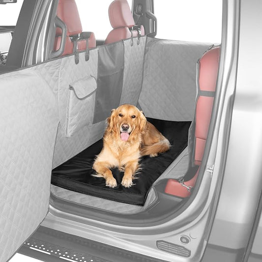 Ruff Liners Truck Back Seat Dog Bed Cushion, Extra Large Black – As Seen on Shark Tank – for Large Seat Extender & XL Floor Cover – Waterproof, Machine-Washable – Backseat Dog Bed with Rebound Foam