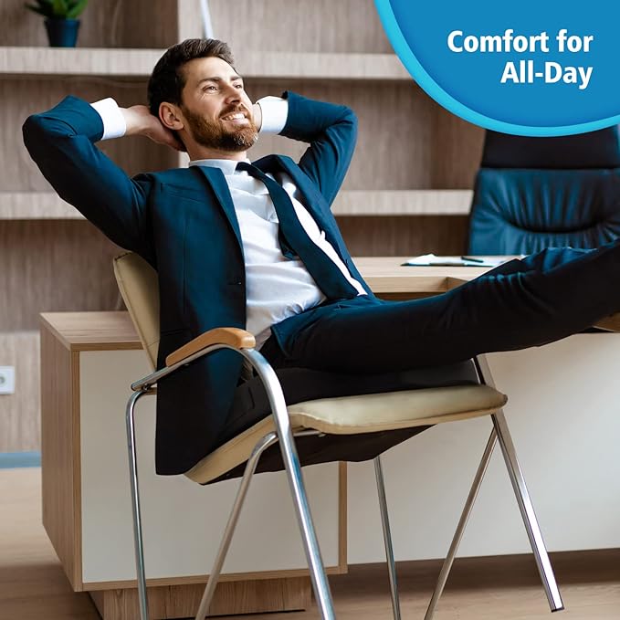 CloudBliss Gel Seat Cushion - Cooling Gel Enhanced, Memory Foam, Ergonomic Seat Cushion for Long Sitting for Office, Game, Car, Airplane (X-Large, Black)