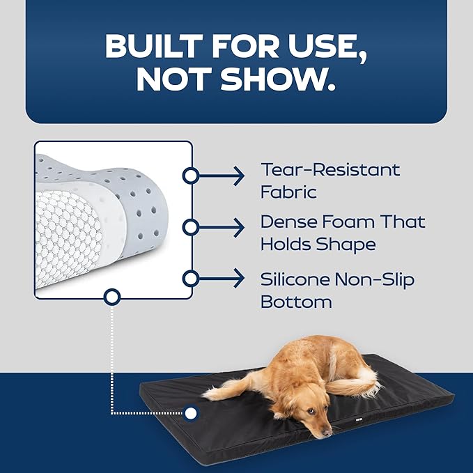 Ruff Liners Dog Bed for Car Back Seat, Medium Gray – As Seen on Shark Tank – Fits Medium Seat Extender – Non-Slip Base, Waterproof Cover, Machine-Washable – Dog Mat for Car with Rebound Foam Comfort