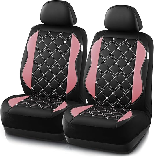 Road Comforts Seat Covers, Premium Leather Car Seat Covers Front Seat for Women Girls,Airbag Compatible, Automotive Seat Covers Universal Fit Most Cars,Vans,Truck,SUV