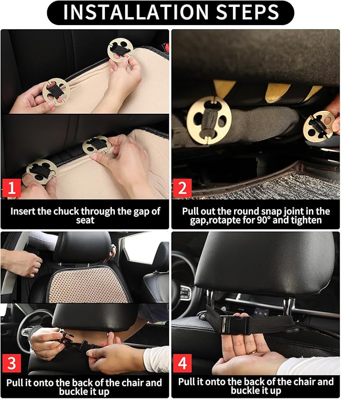 Auto Newer Car Seat Cover,Breathable Front Car Seat Cushion,Comfortable Car Seat Protector,Anti-Slip and Full Wrap Driver Car Seat Protector with Storage Pocket,Universal All Seasons(Beige,1PCS)