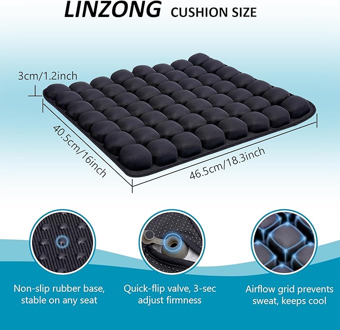 Travel Cushion Airplane Seat,Plane Seat Cushion for Long Flights,Portable Inflatable Seat Cushion for Air Travel,Office,Car and Wheelchair,Comes with Air Pump and Storage Bag