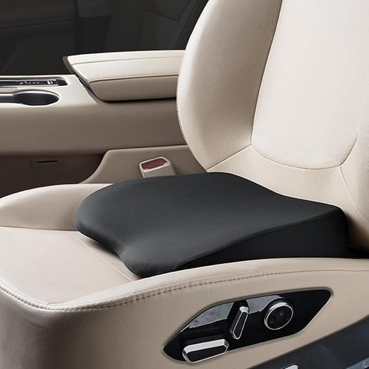 2 in 1 Wedge Car Cushions or Lumbar Support for Driving - 3.5 Inches Soft Memory Foam Driver Seat Cushion for Car Truck - Comfort Coccyx Cushion for Tailbone & Back Pain Relief, Black
