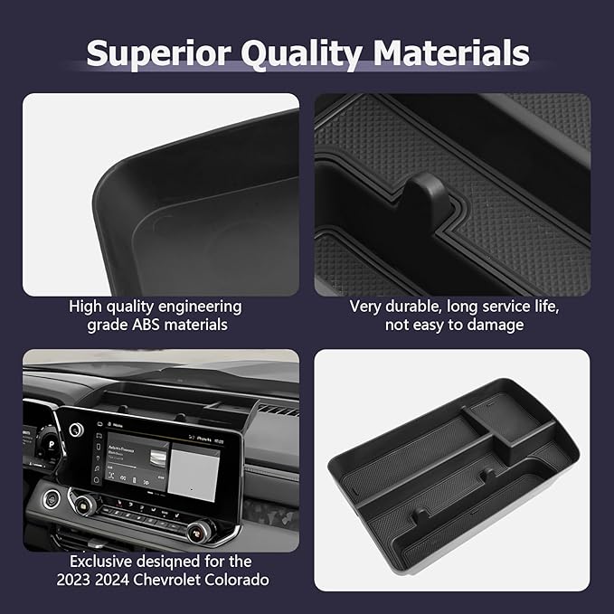 LUWU Dashboard Tray for 2023 2024 2025 2026 Chevy Colorado & GMC Canyon Armrest Storage Box Armrest Organizer Console Organizer Tray 2025 2026 Colorado GMC Canyon Accessories (NOT for Canyon AT4X)