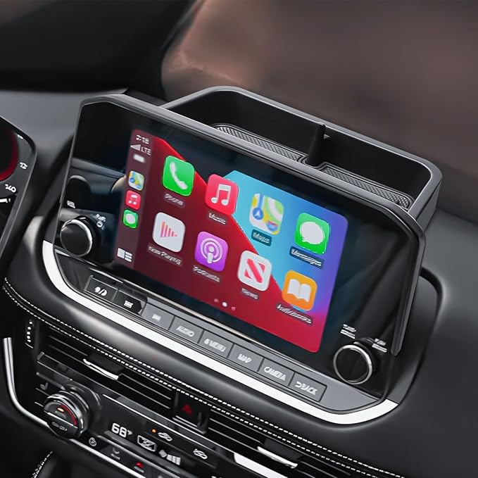 Dash Storage Tray Compatible with 2021-2023 Nissan Rogue SL/Platinum Interior Accessories Center Console Dashboard Organizer Mount Holder Storage Tray Behind Screen (ONLY for 9 Inch), Black