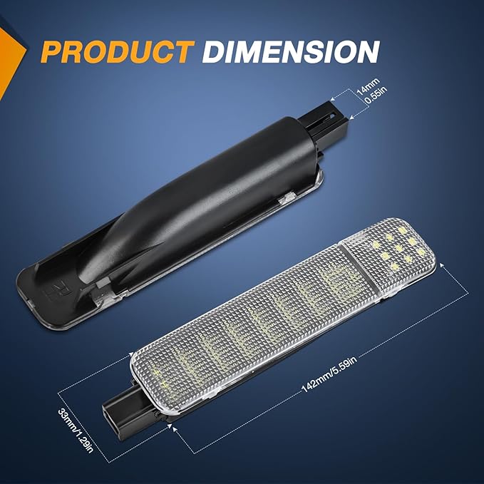 Nilight 2PCS LED Interior Door Panel Light Courtesy Warning Lights White Beam Plug and Play Compatible with Chevy GMC C/K Silverado Sierra 1500 2500 3500 HD Suburban Cadillac Escalade Hummer H2