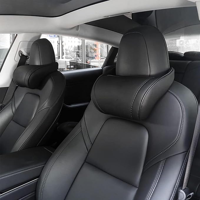 Car Neck Pillow Memory Foam Automotive Seat Cushions of Headrests for Relieving Neck Stiffness Seat Neck Support Pillow, Fits All Vehicles, 2 Pieces, Black