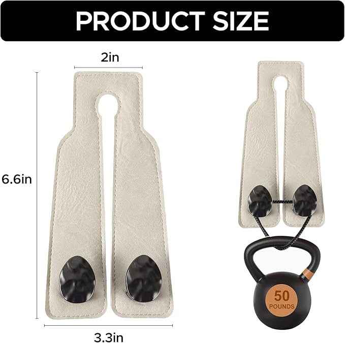 2PCS Leather Car Seat Hooks for Headrest, Vehicle Hanger Storage Organizer Universal for Handbag Purse, Car Accessories Gift (White-Black)