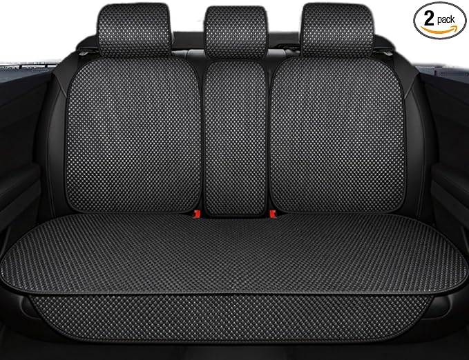 Auto Newer Luxury Breathable Rear Bench Car Seat Cover Fit Four Seasons, Back Seat Protector，Universal Rear of Car Seat Cushions,Universal Fit for 95% Cars,SUV,Pickup,Van（Rear Seat,Black