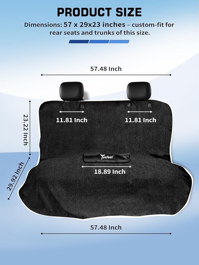 Washable Dog Pet Terry Cloth Accessories Car Seat Cover - Sweat Proof Waterproof Towel Protector for Gym/Beach/After Workout, Absorbent Seat Towel Drape, Reusable Auto Part for Cars/Trucks