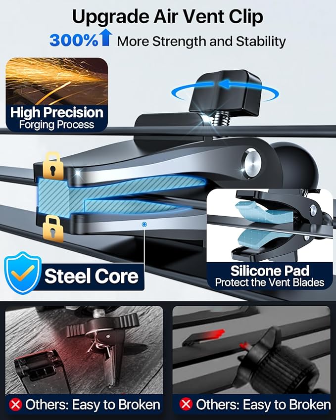 【98+LBS Strongest Suction & Military-Grade】Ultimate Car Phone Mount【Patent & Safety Certs】 Cell Phone Holder Truck Stand for Dashboard Windshield Vent for iPhone 17 Pro Max 16 15 Samsung (Dark Blue)