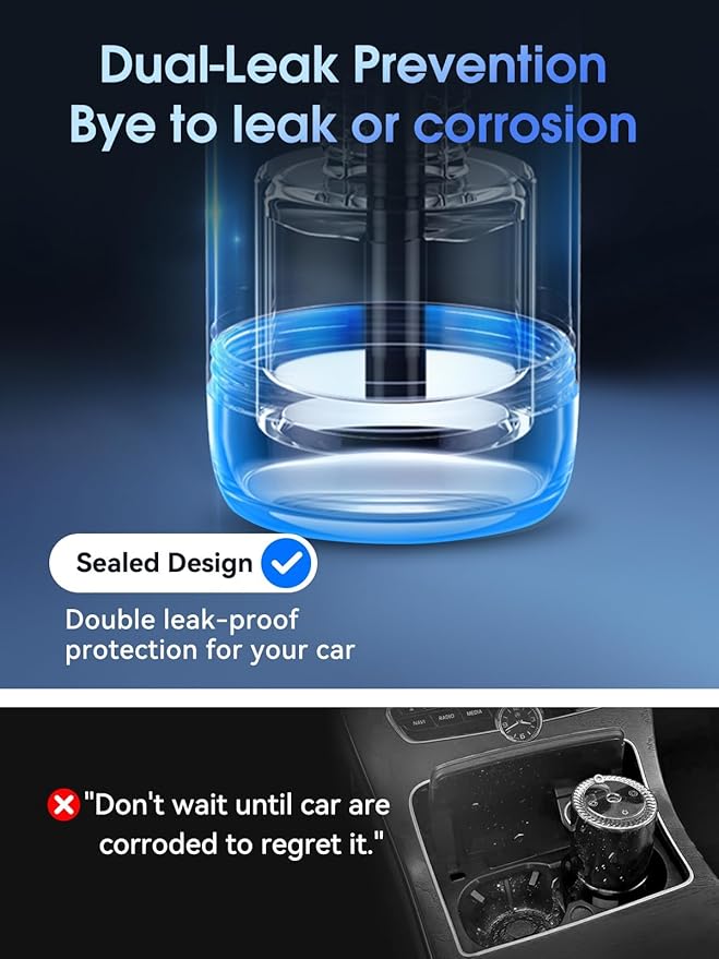 Ceeniu Smart Car Air Fresheners, New Smell Experience By Ultrasonic mist, Auto On/Off, Natural Fragrance Lasts for 4 Months, Adjustable, Built-in Battery Car freshener