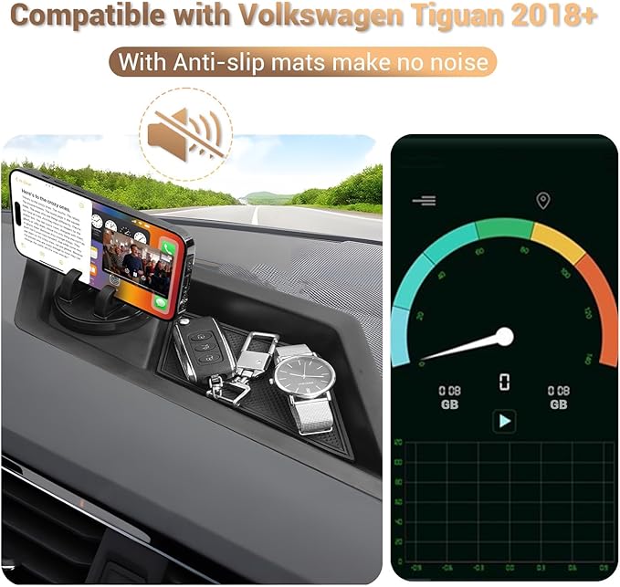 YEE PIN Compatible with VW Tiguan Dashboard Tray Center Console Dash Storage Tray VW Tiguan, Tiguan Dashboard Organizer Tiguan Behind Dash Screen Organizer for 2018-2023 2024 VW Tiguan Accessores