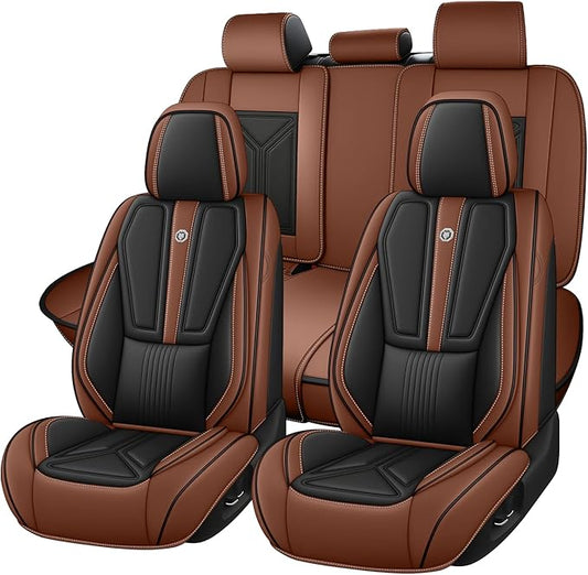 Car Seat Cover for Lexus RX 350 2007-2026,Leather Seat Cover for Car,Breathable Vehicle Cushions Cover Waterproof Protectors Seat Protector, (Full Set,Black&Brown)