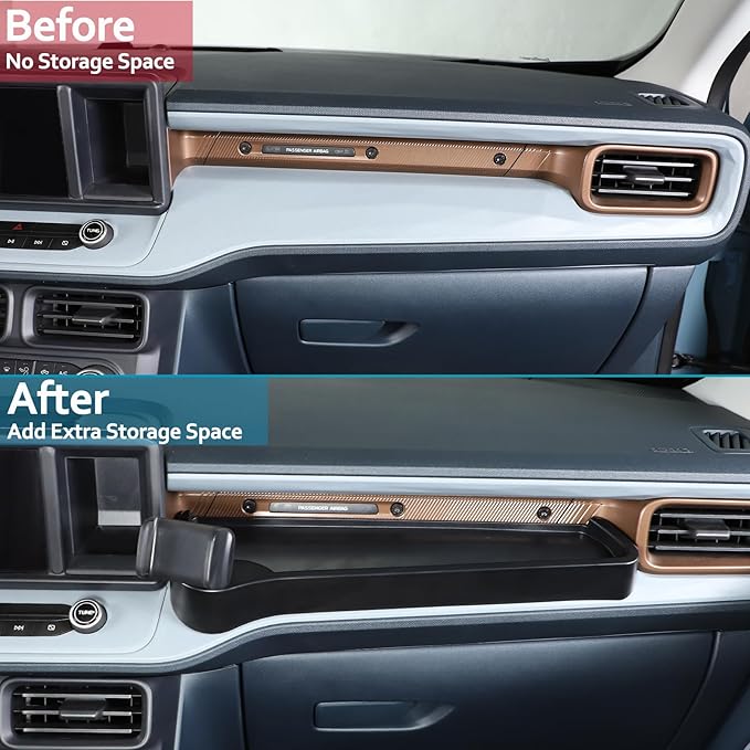 CHEAYAR Dashboard Storage Box Fit for Ford Maverick 2022, ABS Dash Panel Tray Organizer, Dash Tray Phone Holder Mount with Storage Box, Dash Center Console Table Storage Tray (Co-Pilot-Type A)