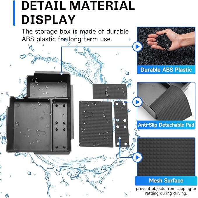 SXCY 2PCS for 2025 2026 Ford Explorer Screen Back Tray + Center Console Organizer for Ford Explorer 2025 2026 Accessories for 2025 2026 Ford Explorer Dashboard Organizer 26 Explorer Accessories(Black)