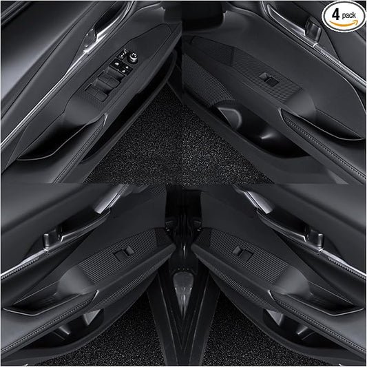 Temmis 4PCS Car Door Window Switch Panel Cover for Toyota Camry 2024-2025, Auto Interior Decor Accessories Armrest Trim Silicone Style Kit-Black (Seats Without Memory Function)