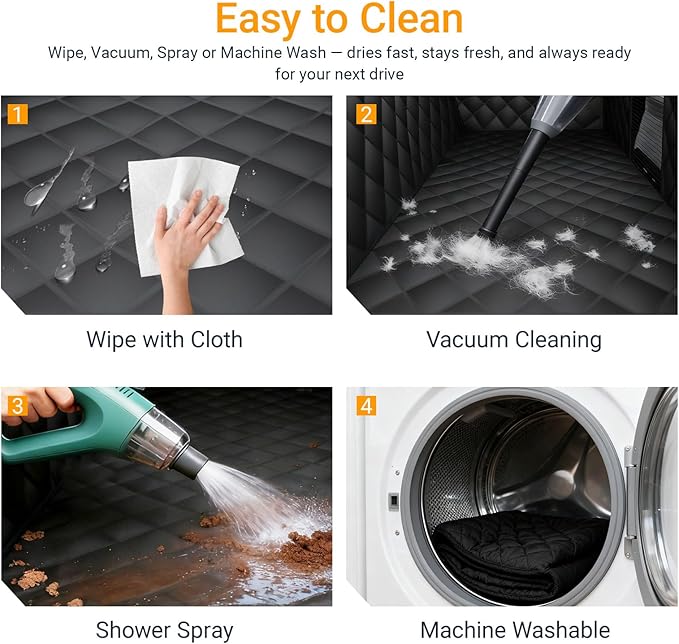 Backseat Cover for Pets, Hard Bottom Car Seat Cover for Dogs, Waterproof, Scratch-Resistant, Non-Slip, Soft-Touch Material, Dog Hammock for Car with Mesh Window for Cars, Trucks, and SUVs