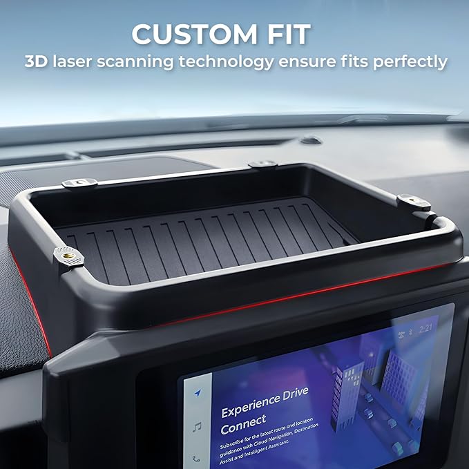 Dashboard Storage Tray Dash Organizer for Toyota Tacoma 2026 2025 2024 & 4Runner 2026 2025 (Only for 8 inch Screen), Interior Accessories Center Console Organizer Storage Tray, Black