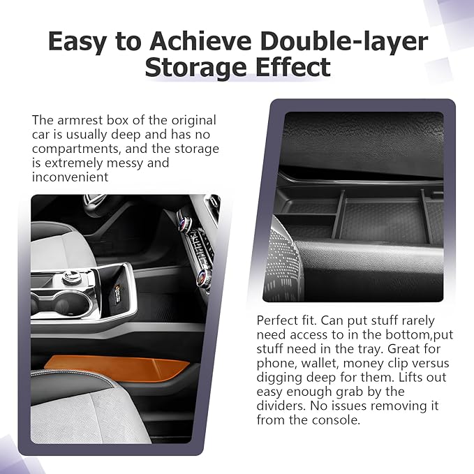 LUWU for 2025 Chevrolet Equinox Center Console Organizer Equinox Armrest Storage Armrest Organizer Insert Tray 2025 Equinox Lower Console Organizer Storage Tray 2025 Chevy Equinox Accessories