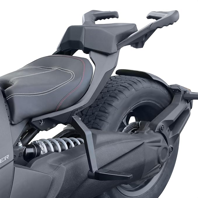 Rear Passenger Seat, Soft Seat Pad with Grap Handles with Right and Left Side Passenger Footpeg Kit fits for Can-Am Ryker Ryker 600 900 (MAX Mount 219400800 Required)