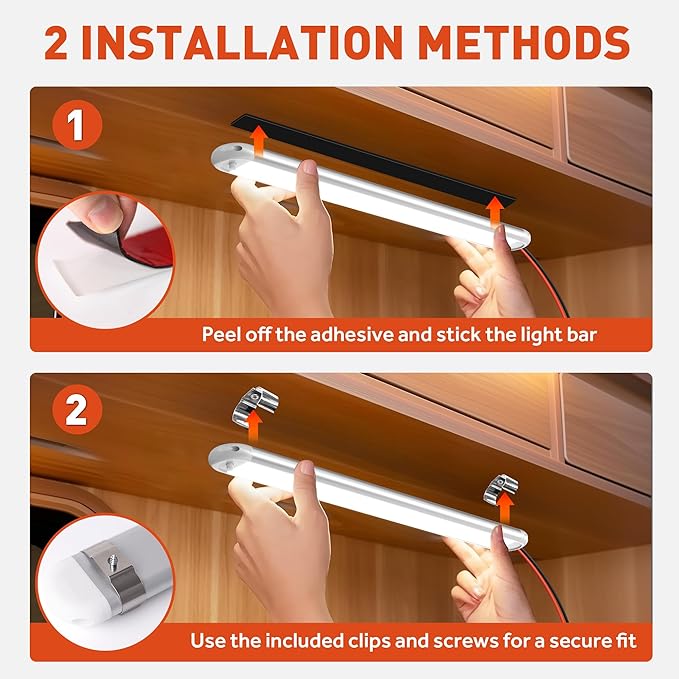 12V LED Interior Light Bar, 120LEDs 28W Led Strip Lights with ON/Off Switch, for Enclosed Cargo Trailer Car RV Van Truck Lorry Camper Boat Caravan Motorhome (4 Pack)