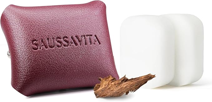 Car Air Freshener Diffuser Rose Sandalwood Scented 2 Pack, Car Fresheners Vent Clip Leather Design, Car Diffuser Wood Scented for 30 days Long Lasting Winered