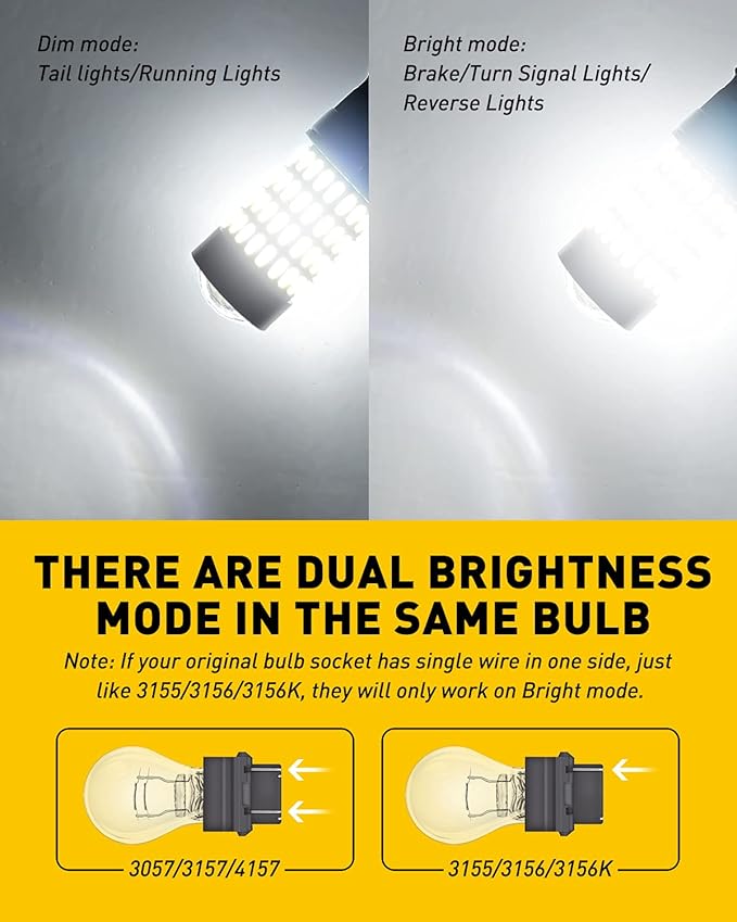 AUXITO 3157 LED Bulbs Reverse Lights, Super Bright 3056 3156 3057 4157 LED Bulbs with Projector for Reverse Back Up Lights Tail Brake Signal Parking Lights, 6000K White