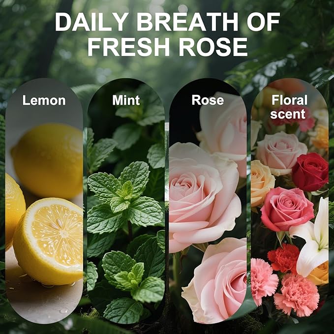 Car Air Freshener Diffuser Rose Dew Scented 2 Pack, Car Fresheners Vent Clip Leather Design, Car Diffuser Flower Scented for 30 days Long Lasting Winered