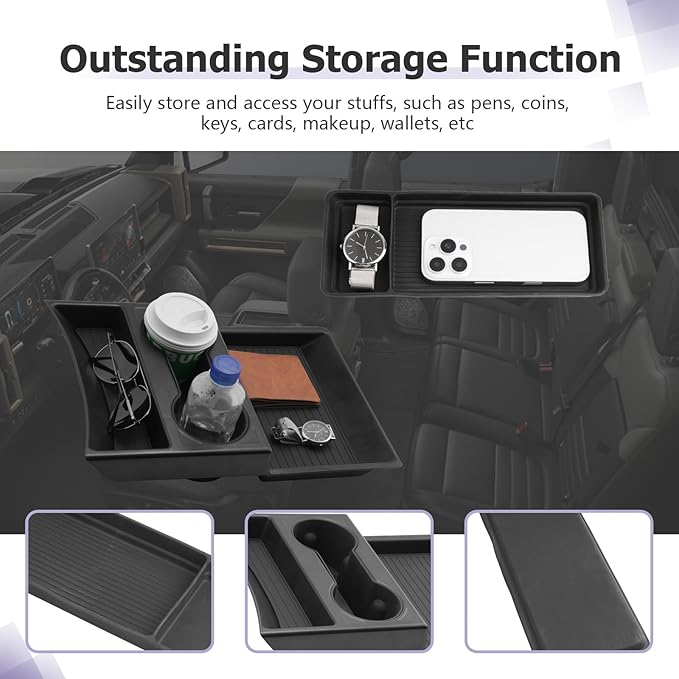 LUWU Center Console Tray Set 2023 2024 2025 2026 Hummer EV SUV Accessories Lower Storage Tray Armrest Console Organizer 2PCS