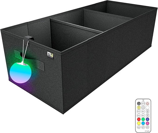MIU Color Collapsible Trunk Organizer with Rechargeable LED Globe Lights Set for SUV, Camping, Party & Home Storage，Car Accessories for Men, Women
