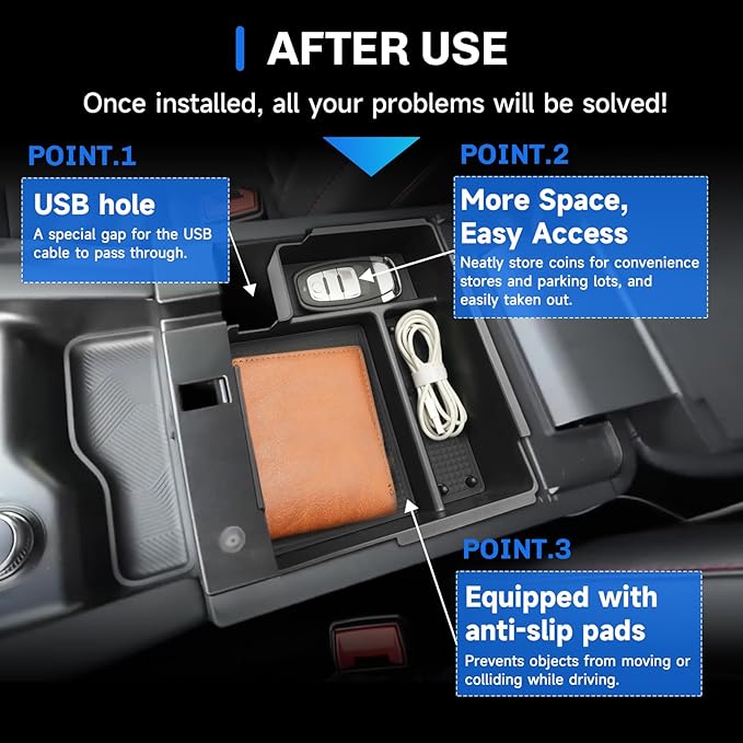 SXCY 2PCS for 2025 2026 Ford Explorer Screen Back Tray + Center Console Organizer for Ford Explorer 2025 2026 Accessories for 2025 2026 Ford Explorer Dashboard Organizer 26 Explorer Accessories(Black)