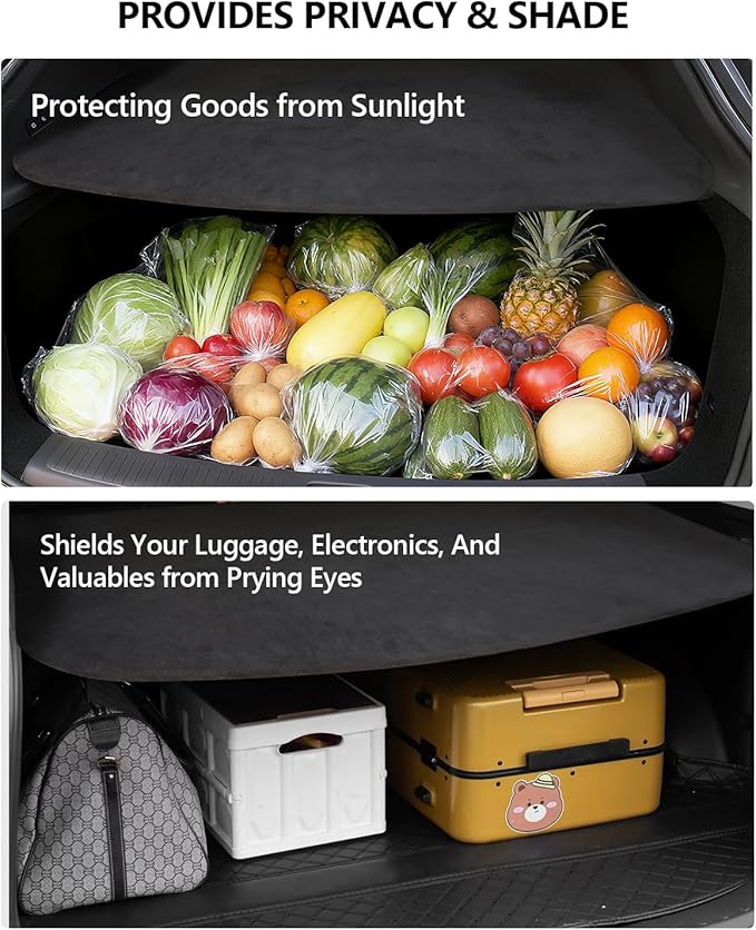 for Tesla Trunk Cargo Cover Model Y Juniper 2025 2026 Trunk Storage Board Model Y Accessories Storage Dividers Layered Partition Board Shield Shade Anti-Spy Luggage Privacy