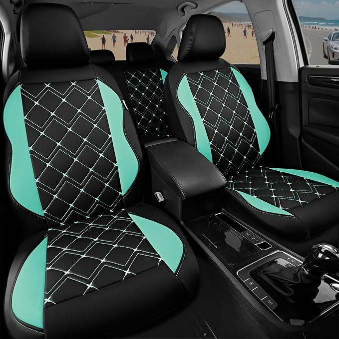 Road Comforts Seat Covers, Premium Leather Car Seat Covers Full Set for Women Girls,Airbag Compatible, Automotive Seat Covers Universal Fit Most Cars,Vans,Truck,SUV