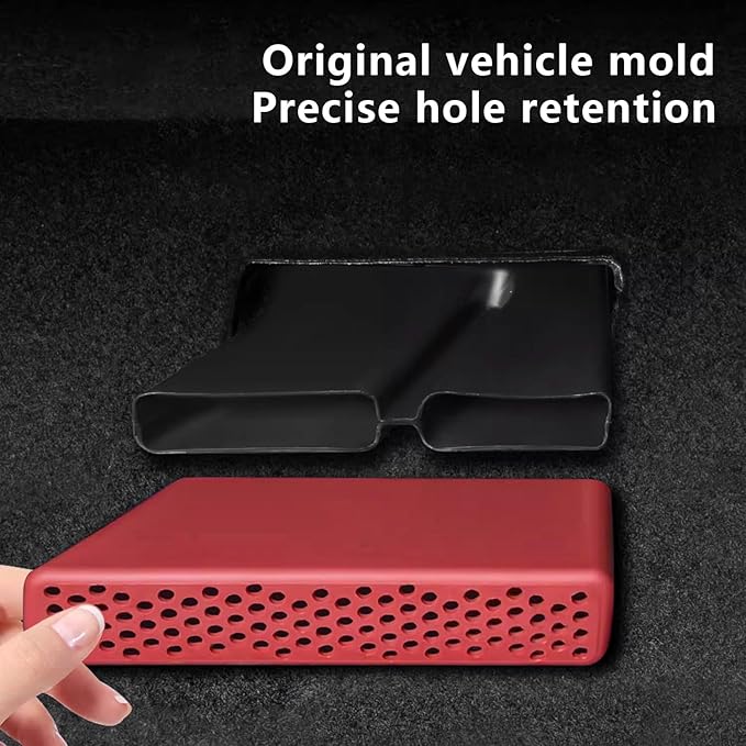 Temmis Car Under Seat Air Outlet Silicone Protection Cover for Toyota Highlander 2022-2025, Auto Interior Accessories Vent Protector Cap Set Accessory-Red