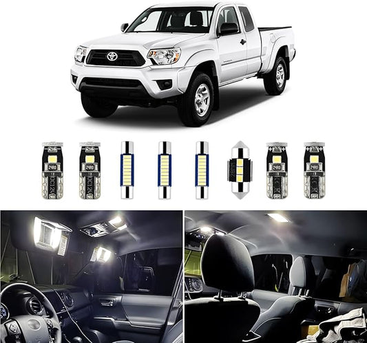 EASY EAGLE Super Bright 6000K White LED Interior Lights Bulbs - for Toyota Tacoma 2016 2017 2018 2019 2020 2021 2022 Accessories - Kit Package Include 9 LED Lights+ Install Tool
