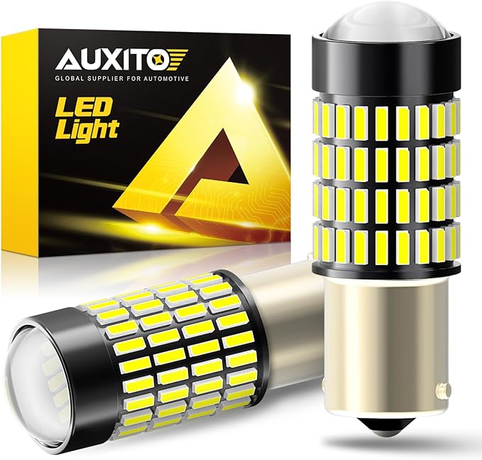 AUXITO 1156 LED Bulb for Reverse Lights, Super Bright White 1141 1073 7506 LED Bulbs with Projector Replacement for Reverse Lights Tail Brake Signal Back Up Parking Marker Lights, 6000K Xenon White