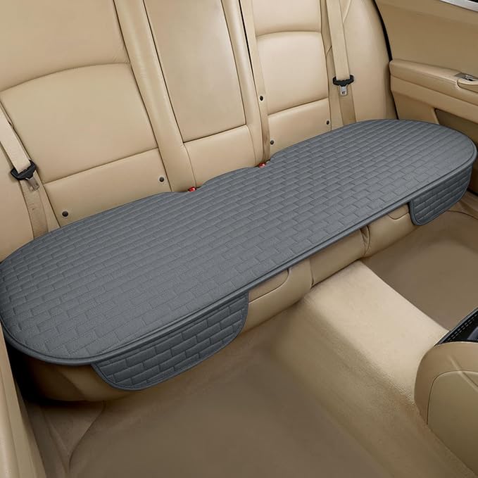 Dark Gray Back Seat Cover, Rear Car Seat Cover for Cars Truck SUV, Seat Covers with Storage Pocket(Dark Gray-Back Seat)