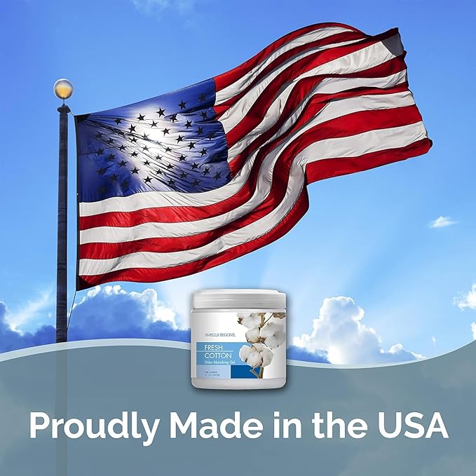 SMELLS BEGONE 15oz Gel Odor Eliminator - Absorb & Remove Tough Odors in Pet Areas, Bathrooms, Basements, Garage, Cars, RVs & Boats - Eliminate Odors Quickly (6-Pack, Fresh Cotton)