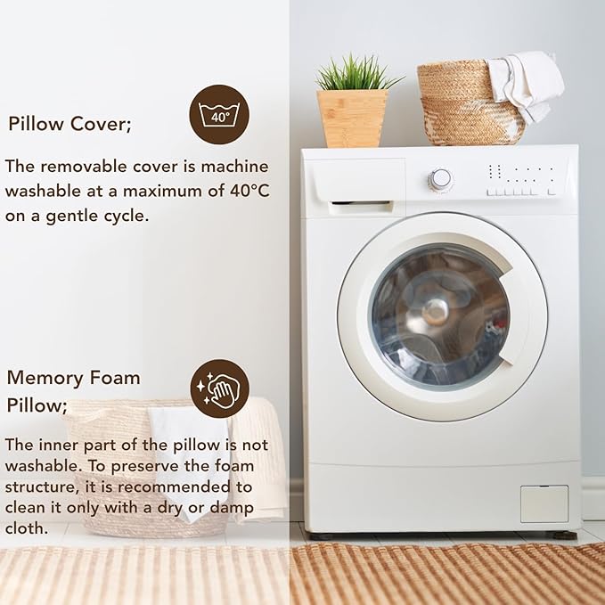 Memory Foam Travel Pillow with Washable Cover & Carry Bag – Compact, Soft & Breathable Neck Pillow for Airplane, Camping & Car (Gray- Without Spare Cover, 13.8x11.8x3.9/3.1 inches)