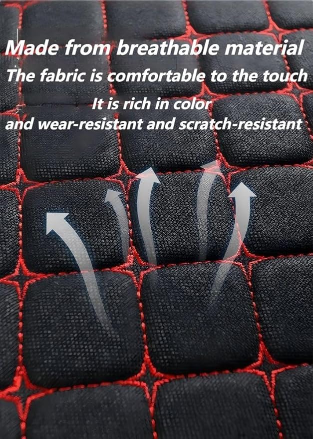 Premium Car Seat Covers for Front Seats, [2-Pack] Plush Soft & Cooling Seat Protector Pads Full Set, Breathable Mesh, Non-Slip Auto Seat Mat for Sweat, Wear Protection (Black red)