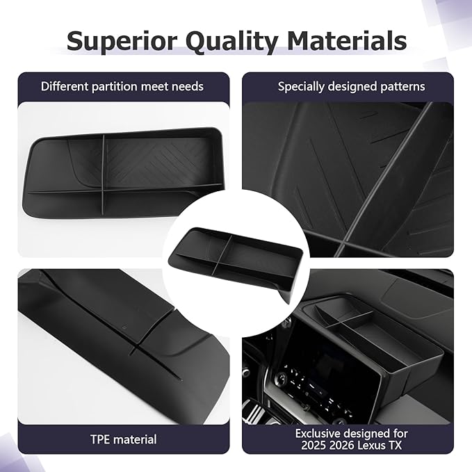 LUWU for 2025 2026 Lexus TX Dashboard Storage Tray 2024 2025 2026 Lexus TX 350/500h/550h+ 14-inch Behind Screen Organizer Center Console Display Box Dash Tray Lexus TX 2026 (Only for 14" Screen)