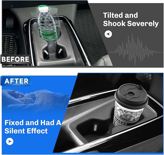 SXCY for 2023-2025 2026 Volkswagen ID.4 Accessories 2024 2025 2026 VW ID.4 Cup Holder Insert TPE Cup Holder Limiter Drink Holder Adapter Non-Slip Drink Stopper Stabilizer