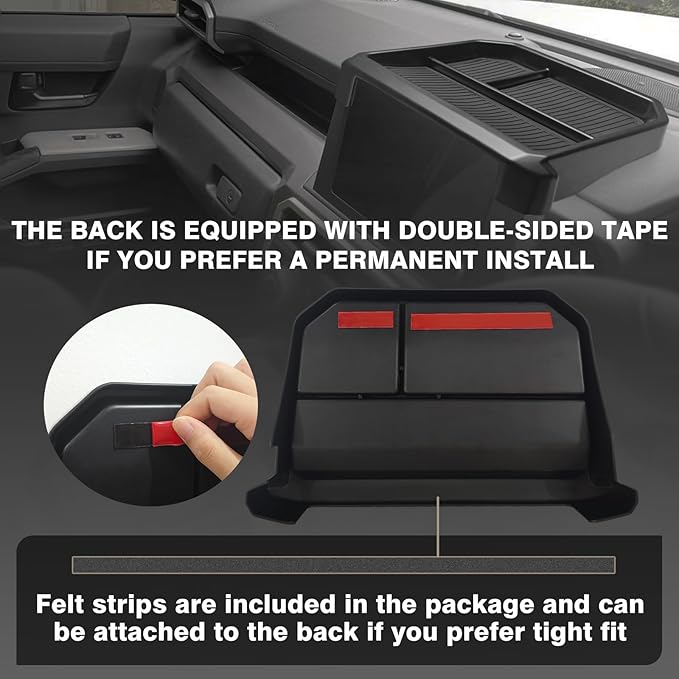 Muslogy Dashboard Storage Box Compatible with 2024-2026 Tacoma&2025 2026 4Runner Accessories Center Console Organizer w/8-inch Screen for SR SR5 TRD PreRunner TRD Sport Off-Road Pro Trailhunter(Black)