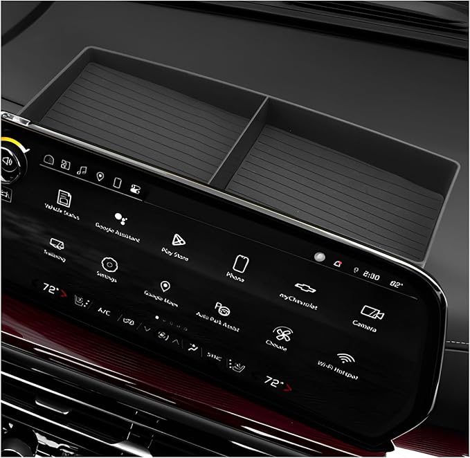 LUWU 2025 2026 Traverse Dashboard Storage Tray Compatible with 2024 2025 2026 Chevrolet Traverse Accessories Behind Screen Organizer 2025 2026 Traverse Accessories Center Console Display Box Dash Tray