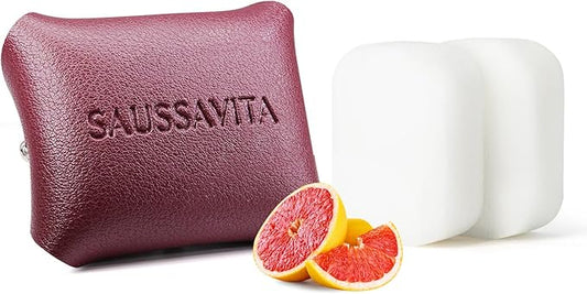 Car Air Freshener Diffuser Terre Scented 2 Pack, Car Fresheners Vent Clip Leather Design, Car Diffuser Citrus Woody Scented for 30 days Long Lasting Winered