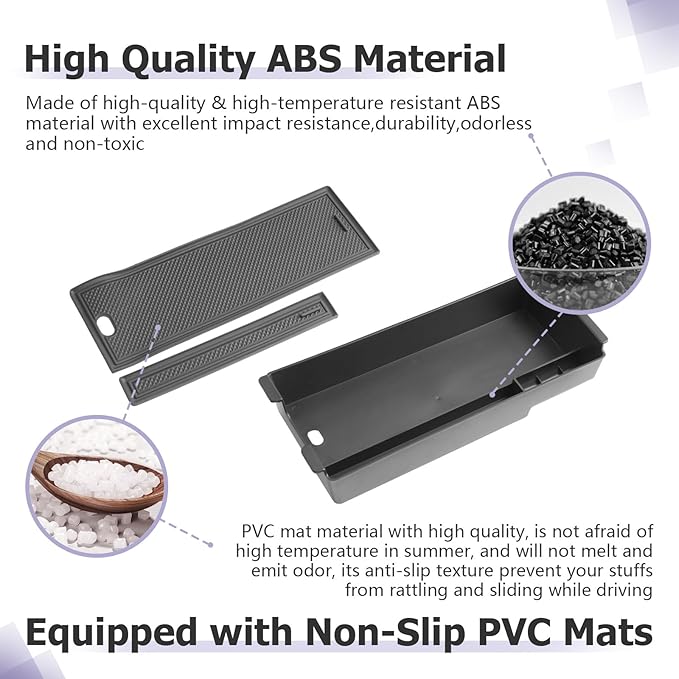 LUWU 2025 2026 Prius Center Console Organizer for 2023 2024 2025 2026 Toyota Prius LE/XLE/Limited/Nightshade Accessories Armrest Console Storage Box Glove Organizer Tray ABS Material (Black)