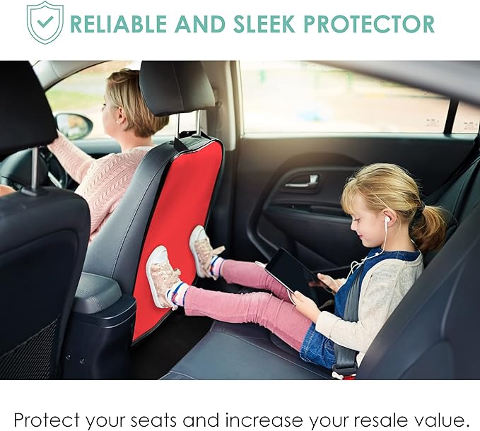 FH Group Faux Leather Back Seat Kick Protectors, Heavy Duty Car Kick Mats for Kids –2-Pack Back Seat Protector for Driver and Passenger Seat, Waterproof Protection from Dirt,Mud,Easy to Clean