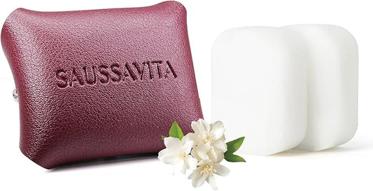 Car Air Freshener Diffuser Jasmine Ocean Scented 2 Pack, Car Fresheners Vent Clip Leather Design, Car Diffuser Flower Scented for 30 Days Long Lasting WineRed